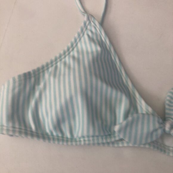 NWT Sugar Coast Large Blue Stripe Bikini Swim Top Removeable Padding #2407 - Picture 5 of 10